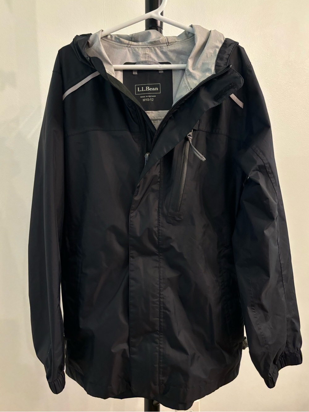 L.L. Bean kids Black Hooded Shell Jacket